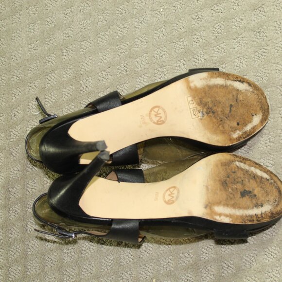 Michael Kors Women's Size 9.5M Black Leather Strappy Heels - Picture 8 of 8
